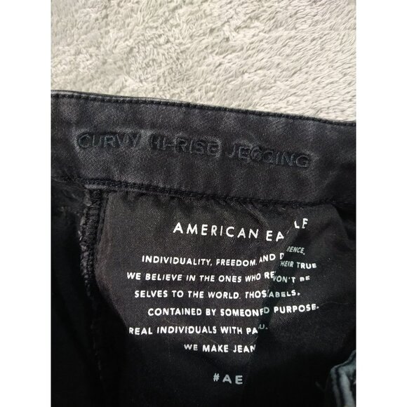 American Eagle Jeans Womens 14 Black Next Level Stretch Curvy Hi Rise Jegging - Picture 9 of 10